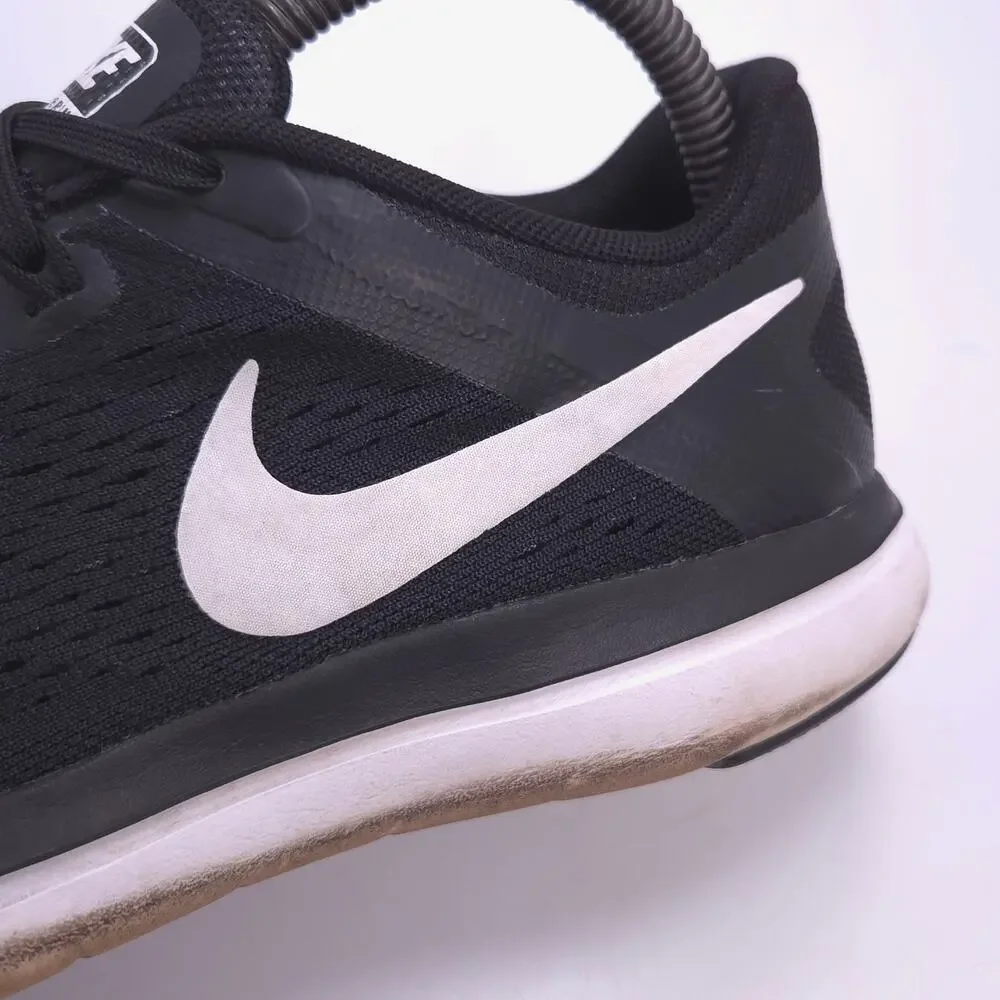 Nike Flex 2016 Run Athletic Running Shoe Womens Size 8 830751-001 Black White